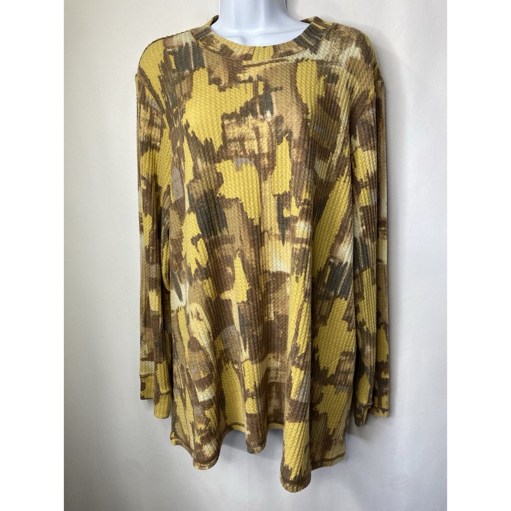 LOGO Lounge by Lori Goldstein Womens Size XL Waffle Knit Fall Cozy Lagenlook Y2K